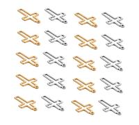 PACKOVE Lot De 20 Pendentifs En Forme De Croix Pour La Fabrication De Bijoux Pendentifs De Foi Breloques En Or Bijoux Chrétiens Crucifix De Jésus Breloques De Sac Croix En Acier