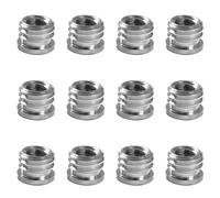 PACKOVE Lot de 20 Vis Adaptateurs à Filetage 1/4 à 3/8 Pouces pour Pied de Micro en Fer Chromé, Conversion Pratique pour Clip Micro et Fixation Sécurisée