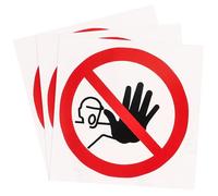 PACKOVE Lot de 3 Autocollants Adhésifs de Sécurité « Entrée Interdite » en Vinyle, Diamètre 100 Mm, Résistant, pour Panneaux D’avertissement Industriels et Accès Interdit, pour Locaux