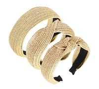 PACKOVE Lot de 3 Bandeaux en Raphia Tressé pour Cheveux Accessoires de Coiffure Style Coréen Unisexe Taille Unique Week-Ends