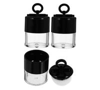 PACKOVE Lot de 3 Boîtes à Poudre en Vrac 10 G Compactes avec Houppette Noire pour Maquillage Voyage Usage Quotidien