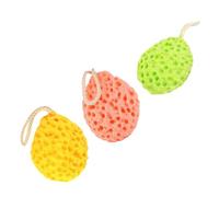 PACKOVE Lot de 3 Éponges de Bain Nid D’Abeille Couleurs Jaune Vert Orange Douces et Confortables sans Miettes pour Nettoyage Corps Accessoire Salle de Bain Indispensable