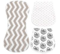 PACKOVE Lot De 3 Petits Bavoirs En Coton Doux Absorbant, Bavettes De Protection D'épaule Unisexes, Usage Quotidien, Pour Bébé, Repas Et Allaitement, Adaptés Aux Garçon Et Filles, Design Aléatoire
