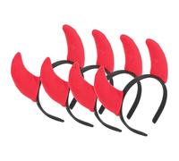PACKOVE Lot de 4 Bandeaux à Cornes de Diable Rouges en Tissu, Accessoire de Costume Halloween, Serrage-tête pour Fête et Danse Finition Soignée et Look Saisissant