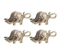 PACKOVE Lot de 4 Breloques en Laiton Vintage de Sanglier, Pendentifs Artisanaux pour Porte-clés, Décoration Créative pour Bijoux Diy, Présent Léger et Compact pour Bureau ou Voiture
