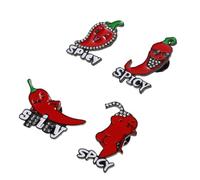 PACKOVE Lot de 4 Broches Piment en Alliage de Zinc, Forme Cœur Colorée Style Motif Carré Arc-en-Ciel, Épingles Décoratives Amusantes pour Vêtements, Vestes et Accessoires Féminins, Usage