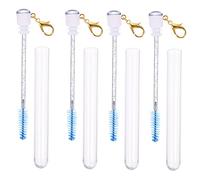 PACKOVE Lot De 4 Brosses à Mascara Tube à Cils 10 Cm Bleu Porte-clés, Applicateurs Réutilisables Pour Maquillage Des Cils Et Sourcils, Outils Portables Pour Beauté Féminine