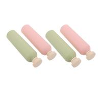 PACKOVE Lot de 4 Flacons de Shampoing Rechargeables 260 Ml en Plastique PE Souple Vert Avocat Bouteilles de Voyage Anti-Déformation avec Bouchon à Clapet Dosage Précis pour Gel et