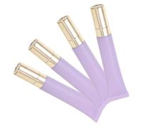 PACKOVE Lot De 4 Flacons De Voyage Pour Cosmétiques Pompes Petits Tubes Flacons Vides Anti-Fuite Pour Soins De La Peau Crèmes Contenants De Voyage Tubes À Presser Violets Ou