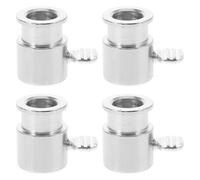 PACKOVE Lot de 4 Manchons Rotatifs en Fer Chromé pour Barbecue, Colliers D'arrêt et Anneaux de Protection, Accessoires Solide pour Grilles de Barbecue D'extérieur, Ensemble Pratique