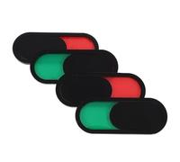 PACKOVE Lot de 4 Panneaux Indicateurs Coulissants 10x4 Cm en Plastique Noir sans Texte, pour Porte de Bureau et Toilettes, Signalétique Occupé/vacant, Salle de Réunion et Lieux Publics