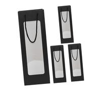 PACKOVE Lot de 4 Paquet à Vin en Papier Kraft Brun avec Fenêtre Transparente Format Standard pour Bouteille Emballage Présent pour Noël Anniversaire et Pendaison de Crémaillère