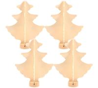 PACKOVE Lot de 4 Petits Sapins de Noël en Bois Non Finition à Décorer, Modèle DIY Artisanal, Décoration de Fête de Noël, Bricolage Créatif pour Garçon et Filles et Maison, Objets