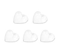 PACKOVE Lot de 5 Boules en Plastique Transparentes de Cœur, 6,5 X 6,3 X 3,7 Cm, Boîtes à Bonbons Vides pour Mariage, Noël et Emballage Présent, Contenant Sucré pour Décorations et DIY