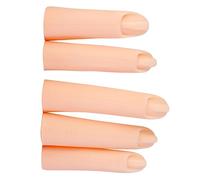 PACKOVE Lot De 5 Doigts En Silicone Pour Manucure, Modèle De Doigt De Simulation Médium, Accessoires Réutilisables Pour Entraînement Nail Art, Débutants Et Professionnels En Salon
