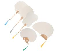 PACKOVE Lot de 5 Éventails Ronds Chinois Vierges en Papier à Dessin, pour Peinture Diy, Décorations Artistiques, Ventilateurs à Main à Peindre Soi-même, Accessoires Couleur Aléatoire