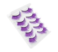 PACKOVE Lot De 5 Paires D& #39; Extensions De Cils Volumineux Aspect Naturel Faux Cils Style Manga Pour Cosplay Salon Artificiels Violet