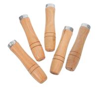 PACKOVE Lot de 5 Poignées Ergonomiques en Bois avec Collier en Fer pour Outils de Précision, Structure Stable, Prévention des Blessures, pour Artisans et Bricolage