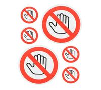 PACKOVE Lot de 6 Autocollants Ronds D'avertissement en Vinyle «ne Pas Toucher» Ø 25 Mm, Étiquettes Adhésives de Sécurité pour Machines, Panneaux D'avertissement Industriels