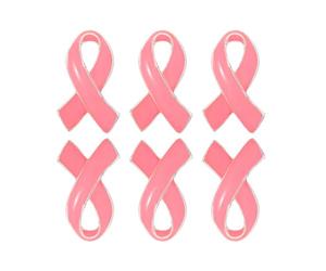 PACKOVE Lot de 6 Broches Décoratives en Ruban Rose Small Alliage de Zinc Couleur Rose Épingles de Sensibilisation Cancer du Sein Accessoires Féminins pour Campagne