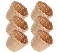 PACKOVE Lot de 6 Paniers de Rangement en Bambou Tissé, Toucher Confortable, Doux, pour Stockage de Fleurs et Fruits la Maison