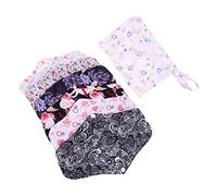 PACKOVE Lot De 7 Serviettes Hygiéniques Lavables En Charbon De Bambou Pour Femmes Imperméables Et Réutilisables Protège-Slips Tapis D'Allaitement Tapis Hygiénique En Coton
