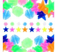PACKOVE Lot de 72 Perles Décoratives pour Rayons de Vélo Garçon et Filles, Étoiles et Boules Phosphorescentes, Clips Plastique Multicolores, Compatible Rayons Standards, Décoration Vélo