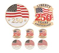 PACKOVE Lot de 8 Set de Épinglettes Patriotiques Broche Drapeau Américain 250e Anniversaire Usa, Ensemble en Émail, Étoiles et Drapeaux, Accessoires pour Fête Nationale et Défilé du 4