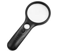 PACKOVE Loupe de Poche Lumineuse et Cadre Abs LED avec Lentille en Verre Double Éclairage Intégré à 3 LED, Interrupteur Rapide, Lecture des Zones