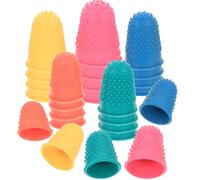 PACKOVE Manchons de Doigt Antidérapants en Caoutchouc, Lot de 25 Protège-Doigts Flexibles à Texture Granuleuse, Protection pour Doigts Sensibles en Aléatoire
