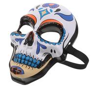 PACKOVE Masque de Cosplay de Crâne Intégral en Plastique Design Unique et Couleurs Lumineuses Résistantes la Décoloration, Ajustable pour Hommes et Femmes Lors de Fêtes Mexicaines