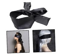 PACKOVE Masque de Sommeil Satin Noir Bandeau Confortable pour Yeux pour Maison Voyages Costumes Bloque la Lumière Efficacement