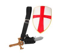 PACKOVE Medieval Knight Shield and Sword Set with Viking Belt and Scabbard for Halloween Cosplay Complete Renaissance Pirate Costume Accessories