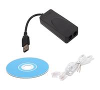 PACKOVE Modem Fax USB Noir Compact en Abs Double Ports USB, Compatible pour Ordinateurs et Télécopieurs, pour Environnements Professionnels de Bureau