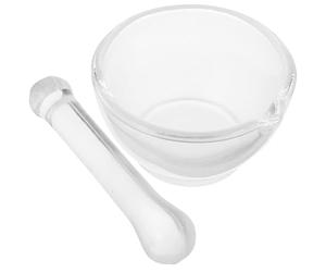 PACKOVE Mortier et Pilon en Verre 60 Mm pour Broyage Médicinal et Laboratoire, Pot à Écraser Remède, Bol Broyeur Chimique Pratique et Solide, Outil Professionnel pour Pharmacie