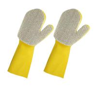 PACKOVE Moufles de Nettoyage en Latex Éponge pour Vaisselle, Lot de 2 Pièces, Confortables et Étanches, Cuisine Lavage Vaisselle