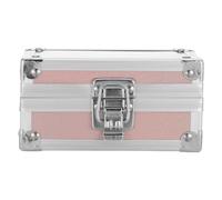 PACKOVE Nail Drill Bit Holder, 50 Hole Transparent Storage Box for Nail Technicians, Aluminum Alloy Case with Dust Protection, Salon and Travel Use