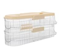 PACKOVE Organisateur en Plastique pour Œufs Support à Œufs pour Réfrigérateur Pet Blanc Multi-couche Empilable avec Poignée Boîte de Rangement à Roulement Automatique pour Réutilisable
