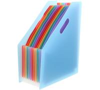 PACKOVE Organiseur de Dossiers Accordéon Extensible A4 Grand Format en Plastique Bleu, Classeur de Documents à Soufflets Debout pour Bureau, Maison et Rangement des Papiers