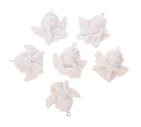 PACKOVE Ornements D'anges en Résine 12 Pcs, Miniatures Porte-clés Diy, Pendentifs Argentés Baroque Ailes, Accessoires Création Bijoux Artisanaux, Décorations pour Papeterie et Coques