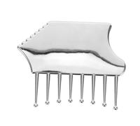 PACKOVE Outil Gua Sha Métal Portable Alliage de Zinc Peigne de Massage Doux pour Chevelu Visage Cou Épaules Bras et Corps Design Compact et Précis