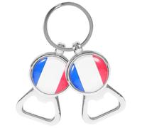 PACKOVE Ouvre-bouteille Facile à Utiliser Design Drapeau National 2pcs Manuel Porte-clés Léger en Alliage de Zinc pour Festivals Uniques et Célébrations