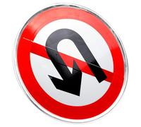 PACKOVE Panneau D’interdiction Demi-tour Réfléchissant Résistant aux Intempéries en Métal Robuste pour Allée Privée, Signalisation Routière Extérieure de Sécurité, Panneau Industriel