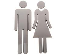 PACKOVE Panneau D'identification des Toilettes Surface Satinée Claire Argenté en Acier Inoxydable 304 Robuste et Élégant pour Salle de Bain Publique et Hôtel
