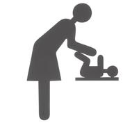 PACKOVE Panneau Indicateur de Toilettes Mère-bébé en Acier Inoxydable Noir Laqué, Plaque D’identification Wc pour Salle de Bain, Signalisation Solide pour Usage Domestique et Commercial