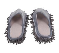 PACKOVE Pantoufles de Nettoyage en Microfibre Chenille Grises Antidérapantes pour Femme et Homme Maison Intérieur Quatre Saisons Taille L