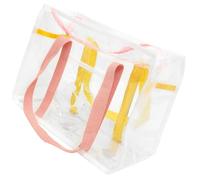 PACKOVE Paquet Bandoulière Transparent à Fermeture Éclair Paquet de Plage Décoratif Rose Léger et Résistant pour Piscine Voyages et Activités D’été pour Rangement de Serviettes et Jouets
