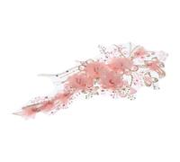 PACKOVE Patch Brodé Fleur en Dentelle Rose à Coudre, Accessoire Vestimentaire Délicat en Tissu, pour Vêtements et Chapeaux, pour DIY et Travaux Manuels