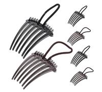 PACKOVE Peigne à Cheveux Avec Élastique Lot 6 Pièces Plastique Robuste Taille Moyenne Volumisant Pour Femme Cheveux Épais Queue De Cheval Usage Quotidien