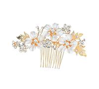 PACKOVE peigne de mariée accessoires de cheveux de mariage pour les mariées bal de première barrettes de cheveux en strass peignes latéraux pour cheveux de mariage fil de cuivre Doré